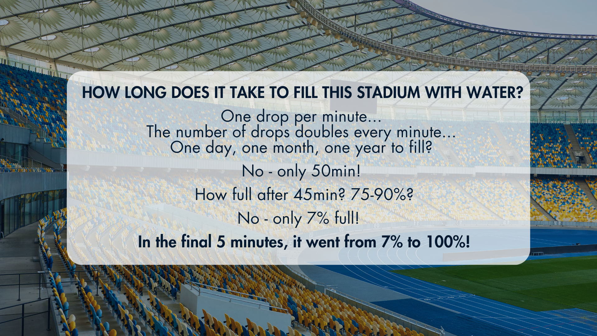 How long does it take to fill this stadium with water?